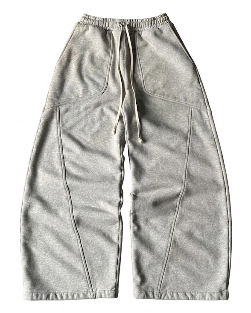 Glory Custom Panel Work Side Pocket Wide Leg Trouser Premium Quality Cotton Fleece Joggers For Streetwear OEM Wholesale