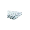 White with blue pattern printed