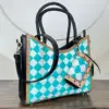 Turquoise & White Checkered