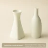 Jarrón trompeta + Jarrón redondo [Beige]