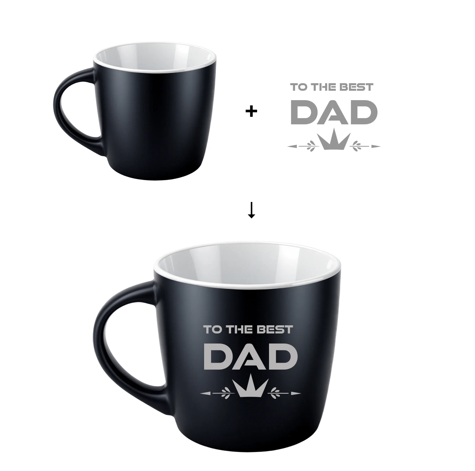 EffiPrint Print Demand Custom Matte Black Thermal Heat-Resistant Ceramic Coffee Mug Personalized Your Logo Design Photo Pattern_voghion.com