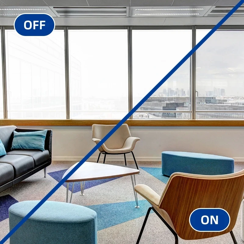 Умная умная стеклянная пленка PDLC 82% 83% 84% 88% 92% пропускания 94% для помещений офисов ванной комнаты