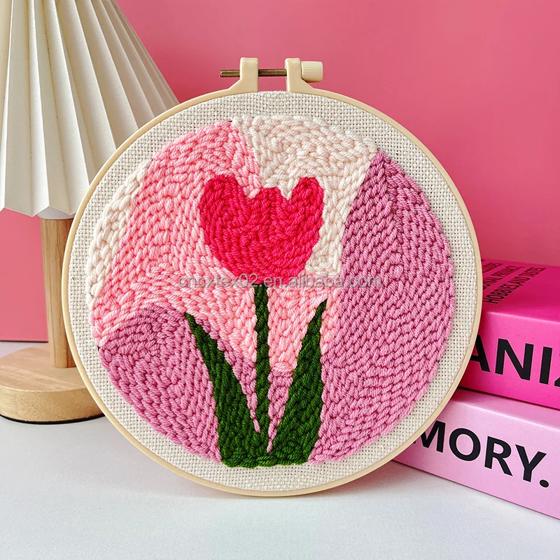 Changxu Handmade Crochet Kit Beginners DIY Animal Style-Sponge Boby Duck Tulip Needle Punch Wool Russian Stamp Cross Stitch