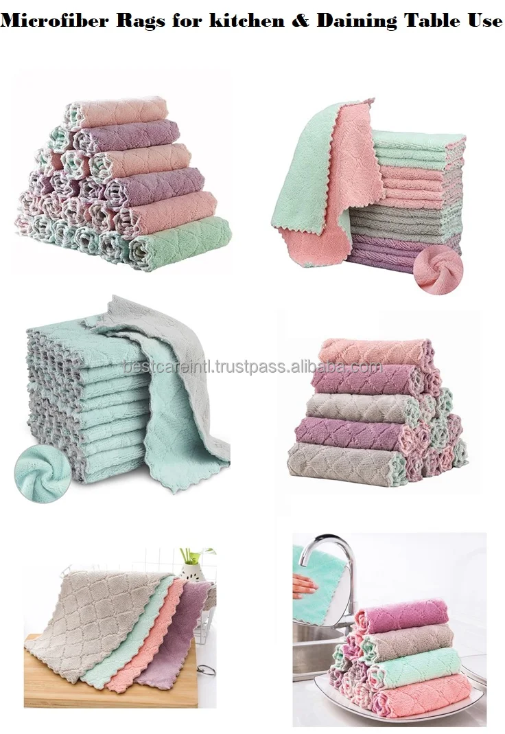 Multipurpose Cleaning Cloth Microfiber Cleaning Towels Rags Wash Cloths