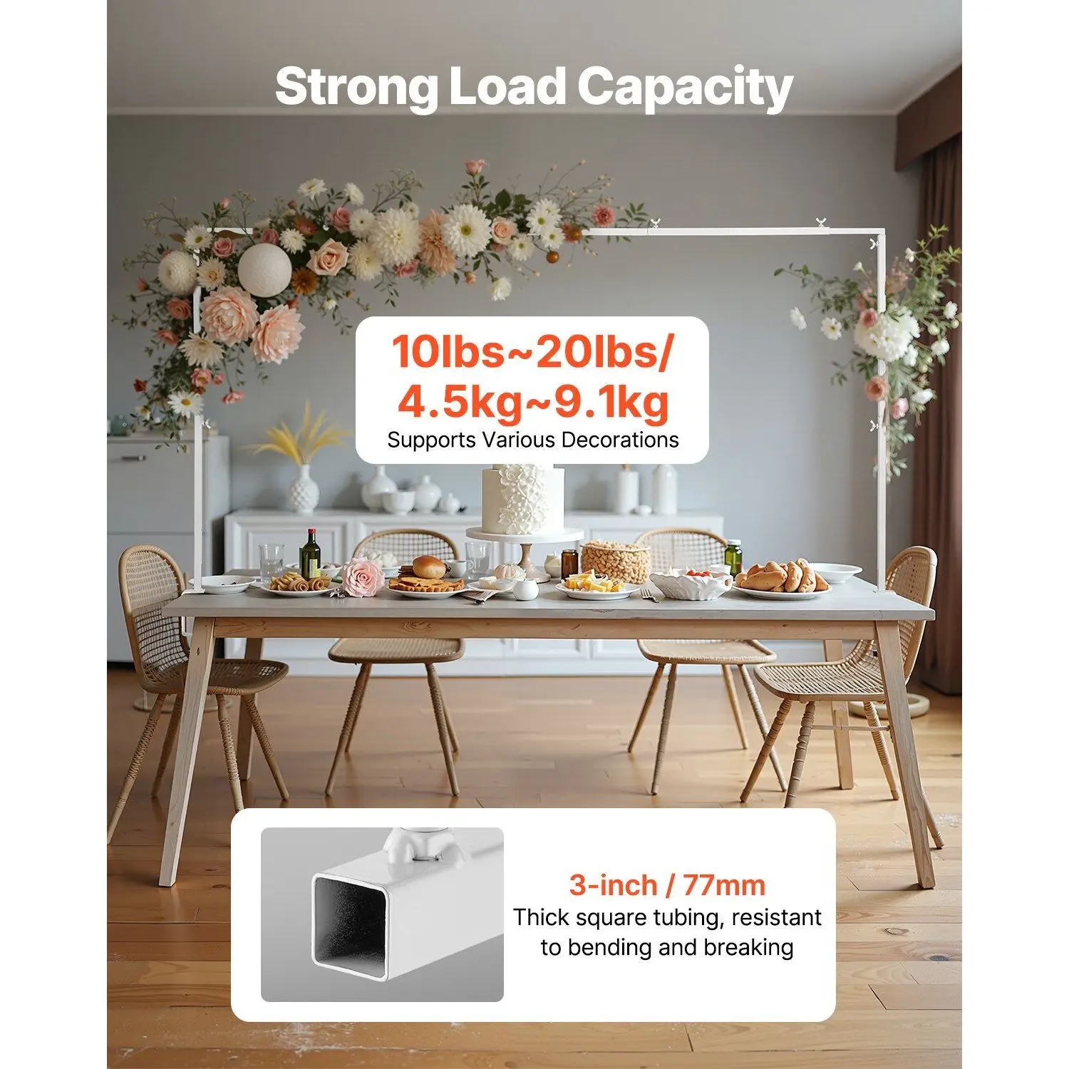 Adjustable Over-the-Table Rod Stand with Clamps 28-98 in Length Metal Party Tableware & Decorations - Image 2