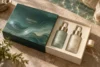 jade green sleeve, soft cream drawer, pale brass ribbon