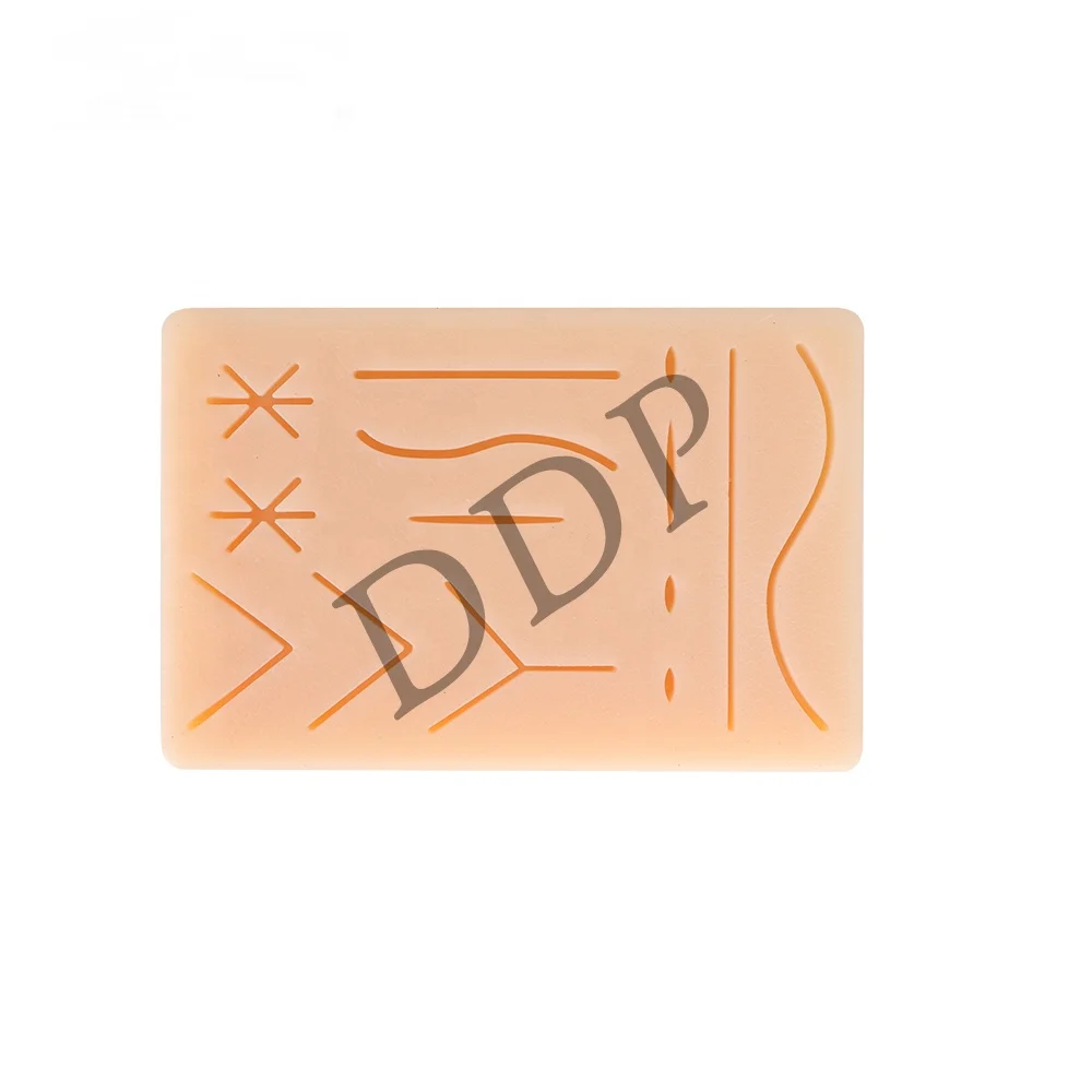 DDP Customize Skin Suture Pad Cheap Suture Pad Silicon Medical Training Skin Model With 20 Pre-Cut Wounds for Medical Practice