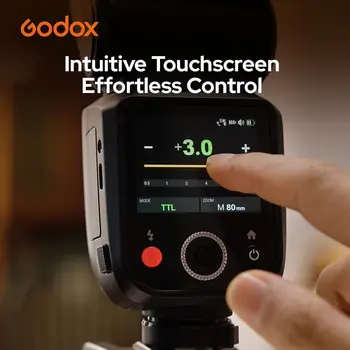 GODOX V100S Flash 100Ws Round Head Touch Screen Flash, Built-in Lithium Battery, for Sony ,Canon,Nikon,FUJIFILM Camera. product image