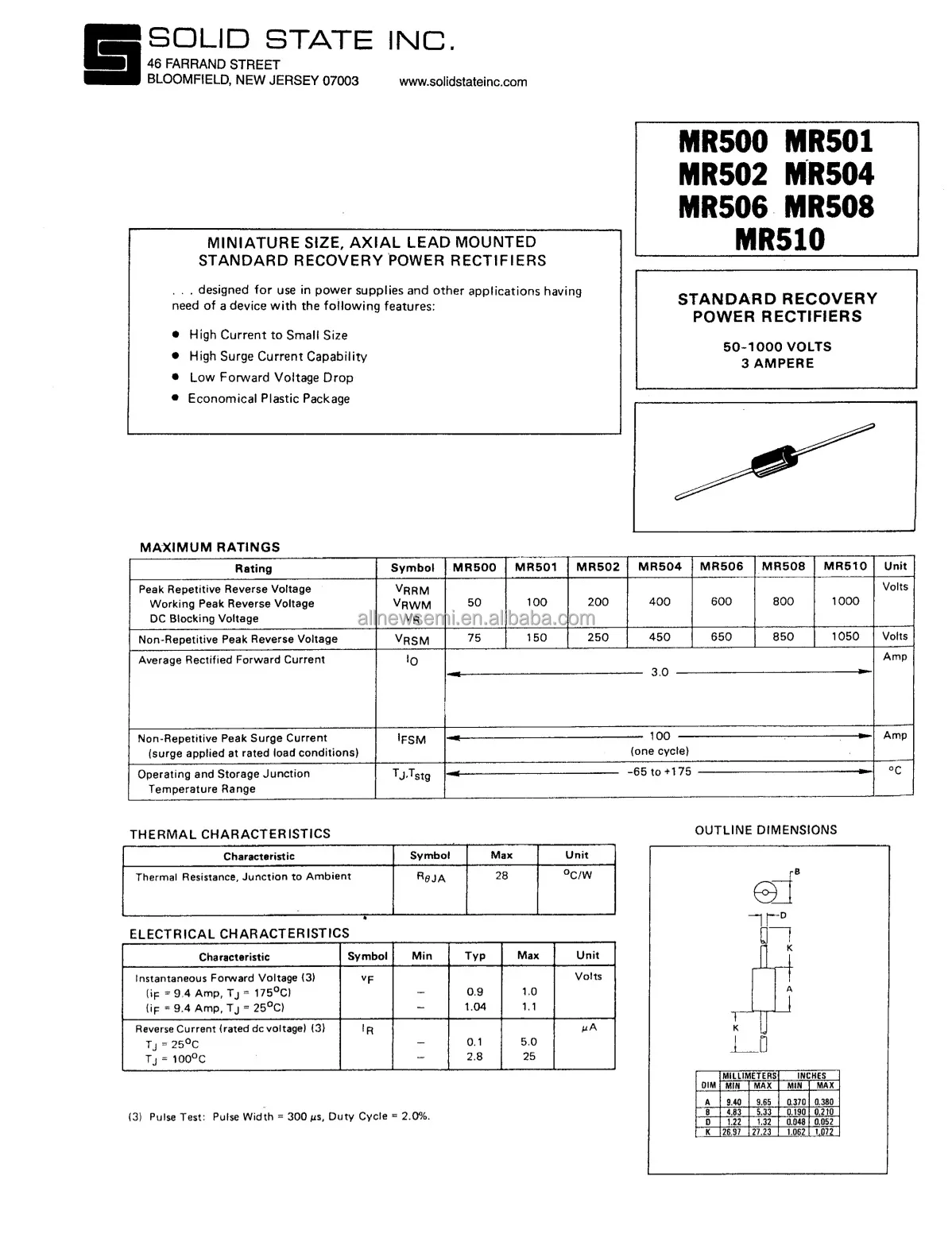 You can contact me for the best price MR504 Rectifiers Single DIODE GEN PURP 400V 3A AXIAL Through Hole Hot sale Original