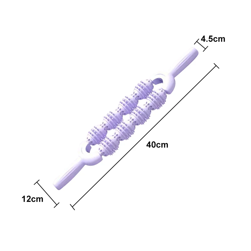 ABS Handheld Muscle Relaxer Massage Ball Yoga Wolf Tooth Roller Leg Calf product detail 2