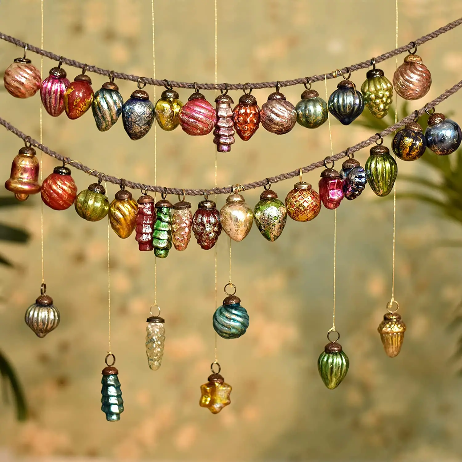 Wholesale Glass Multicolor Distressed Christmas Tree Ornaments Balls X Mas New Year Eve Decoration Gift GSET-598