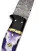 Cuerno negro y mango vibrante en espiral morado/blanco