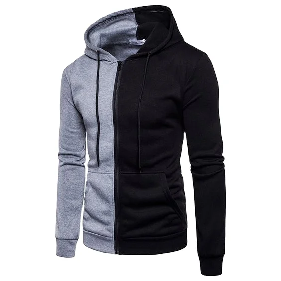 Sudadera Con Capucha Personalizada Para Hombre,Ropa Deportiva Masculina Con Dos  Colores,Combinación De Logotipo Impreso Y Cremallera - Buy Los Hombres  Sudaderas Con Capucha De Invierno Tamaño Blanco En Blanco Gris Rojo Negro