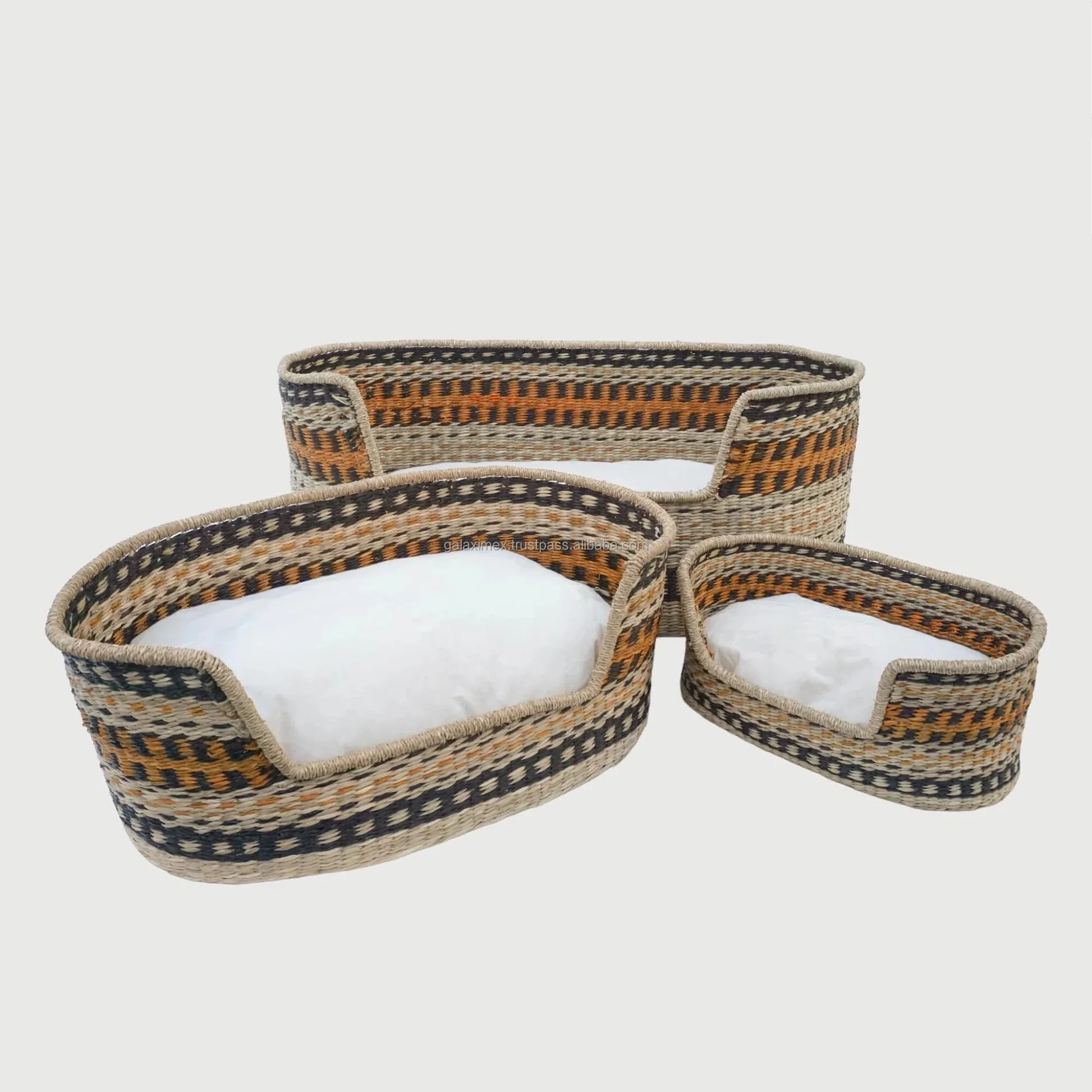 Best Selling Seagrass Pet Baskets For Pet Accessories Handwoven Wicker Seagrass Weaving Cat Bed