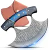 Damascus Steel Blue & Black Wood