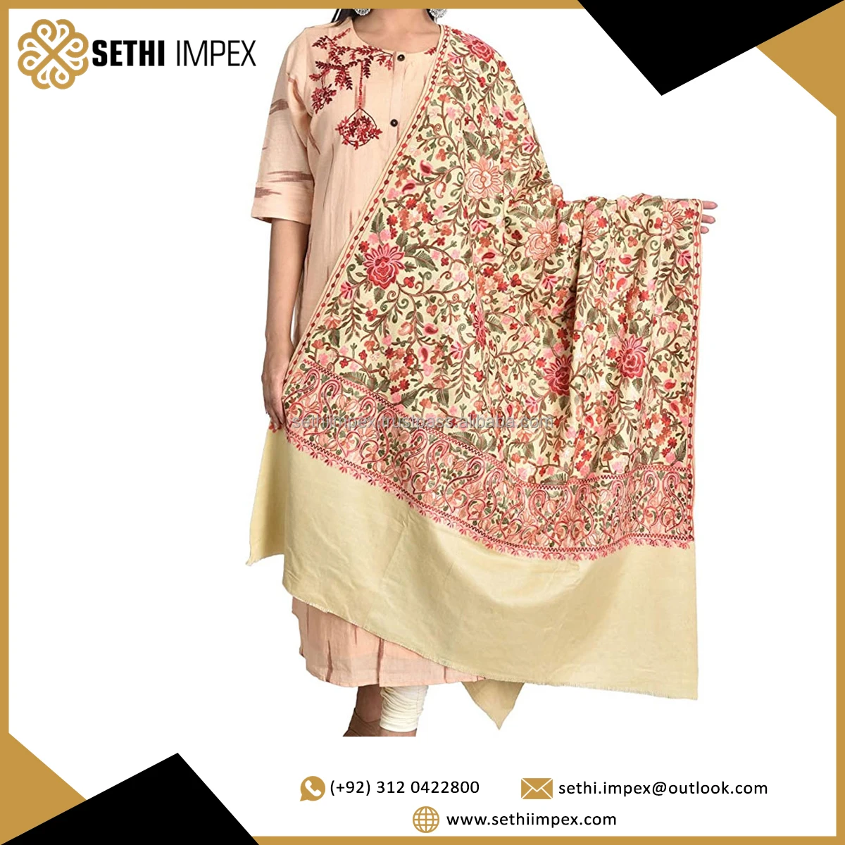 Pakistan Made 2022 Latest Design Wool Shawls For Ladies / Hot Sale New Arrival Wool Shawls With