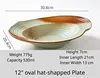 12" oval hat-shapped Plate