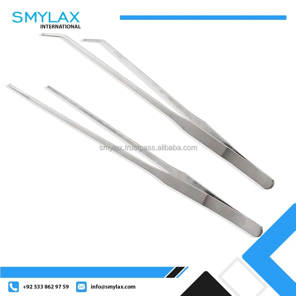 Feeding Tongs Stainless Steel Straight And Curved Tweezers For Aquarium