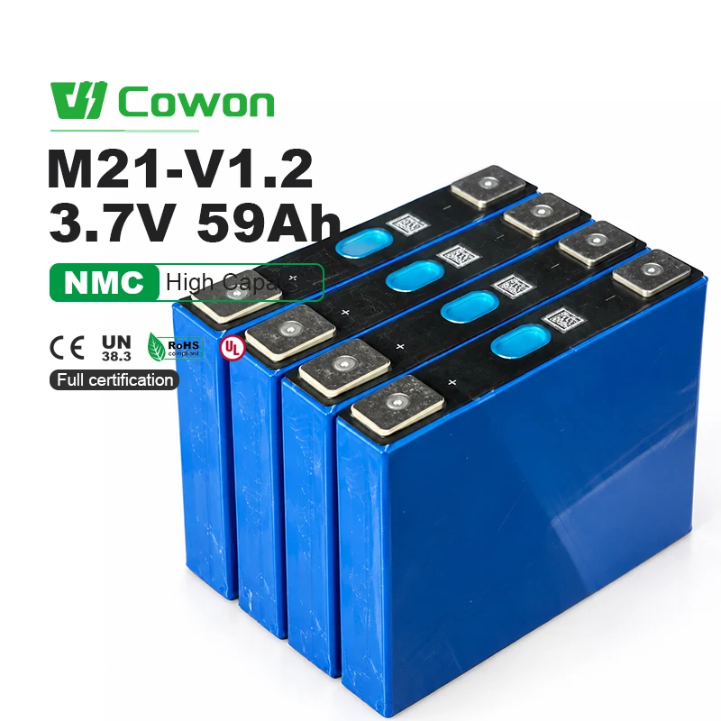 Wholesale 3.7V 59Ah M21-V1.2 NMC Lithium Ion Prismatic Battery Cell for Electric Vehicle Three-wheeler