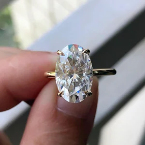 Hot Selling 3 Carat Lab-Grown Oval Cut Diamond Ring Engagement Wedding Ring Jewelry 14k White Gold Ring original