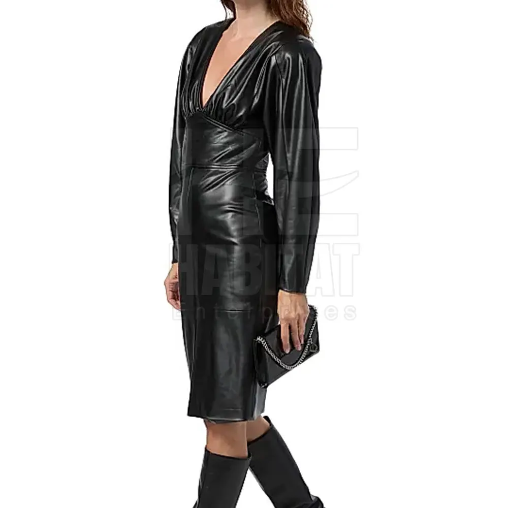 Soft Genuine Leather Mini Dress Women Trendy Design Lightweight Material Perfect for Spring and Summer