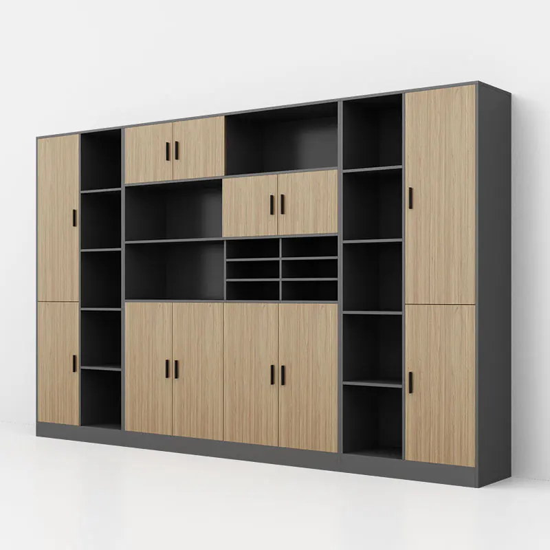 Exquisite Rustic Boss Cabinet Bookcases Bookshelf Wood File Holder for Manager Boss Office Room