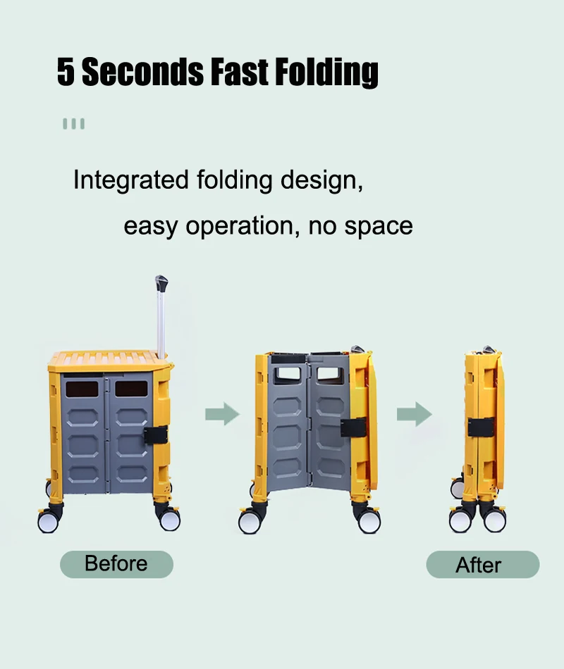 Изысканный пластиковый в 4-х цветах с квадратным служебный чехол тележка крышкой тележка складная корзина для покупок, пластиковая тележка