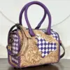 Purple & White Checkered