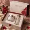porcelain ivory and camellia red