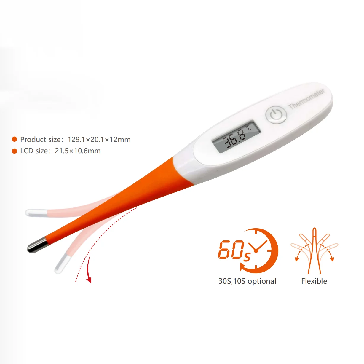 Customized Logo Portable Digital Thermometer for Armpit Mouth Oral Termometro Fast Reading Fever Body Temperature Indicator