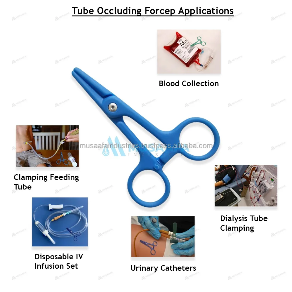 Disposable Plastic Hemostatic Tube Occluding Forceps Medical