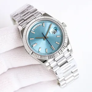 2026 New Luxury Blue Dial Men's Mechanical Watch High-Quality Classic Elegant Luminous Automatic Winding Stainless Steel Watch