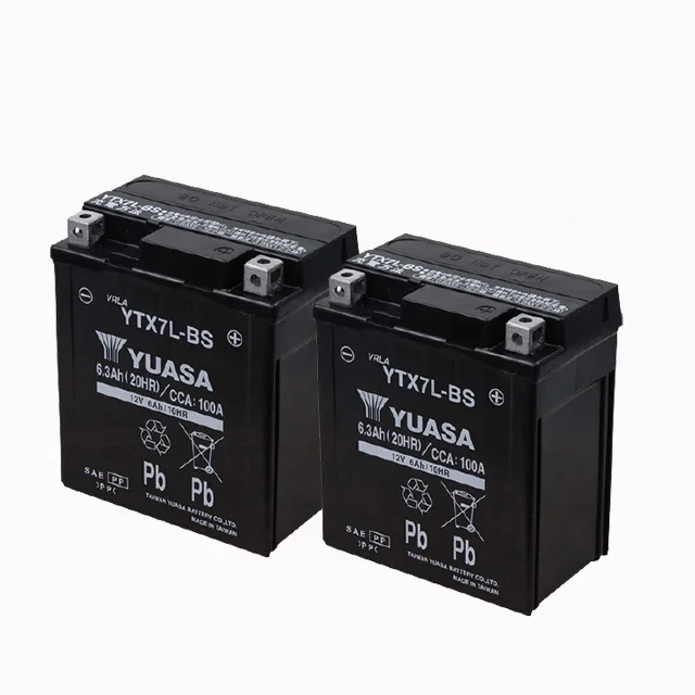 12v 6ah Mf YTX7L-BS Motorcycle Battery for Yuasa 1YEAR WARRANTY