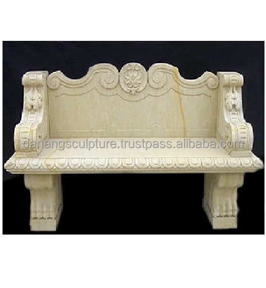 Custom Outdoor Stone Garden Bench Legs Ancient Hand Carved Marble Bench Seat Stone Bench With