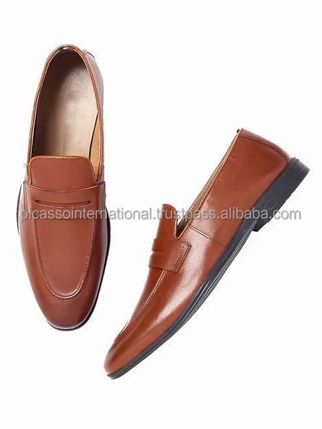 Customized Logo Modern Design Best Quality Formal Casual Office Party Wear Men's Genuine Leather Shoes from Indian Exporter