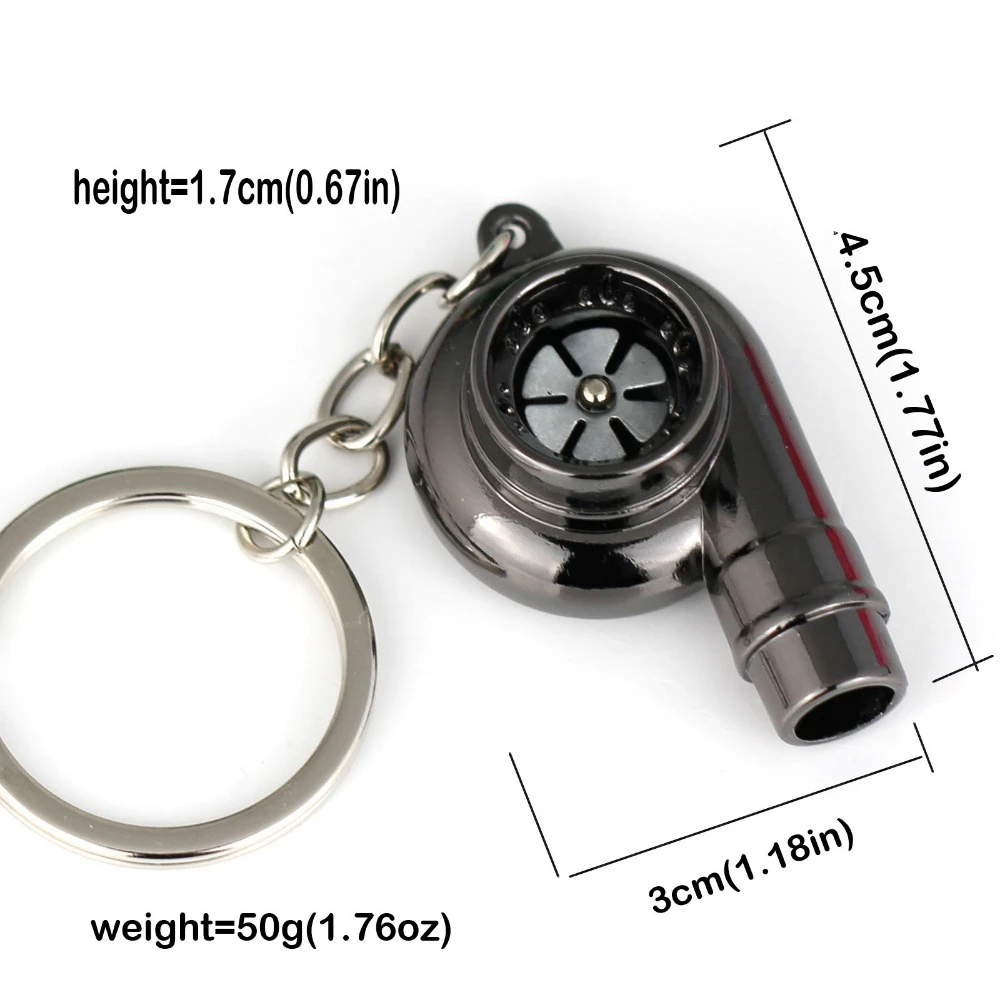 Whistle Sound Turbo Keychain Sleeve Bearing Spinning Auto Part Model