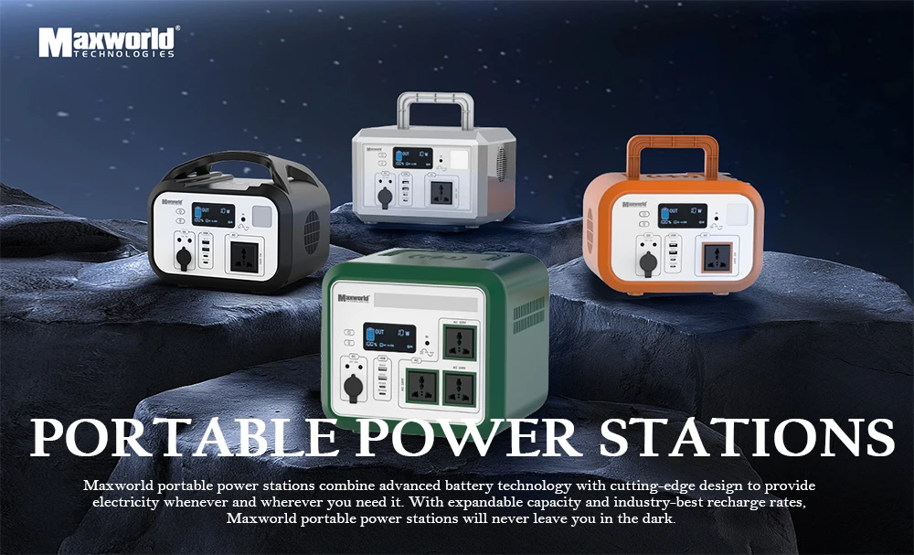 1200W Peak Solar Generator for Camping and Emergencies Portable Power  Station with 500W 1000W Output and LiFePO4 Battery