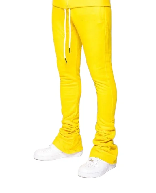 yellow stacked pants mens