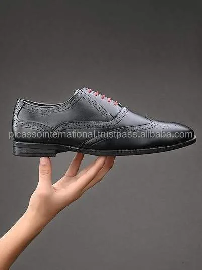 OEM High Quality Trendy Design Classic and Stylish Look Casual Wear Oxford Trendy Office Business Genuine Leather Shoes for Men