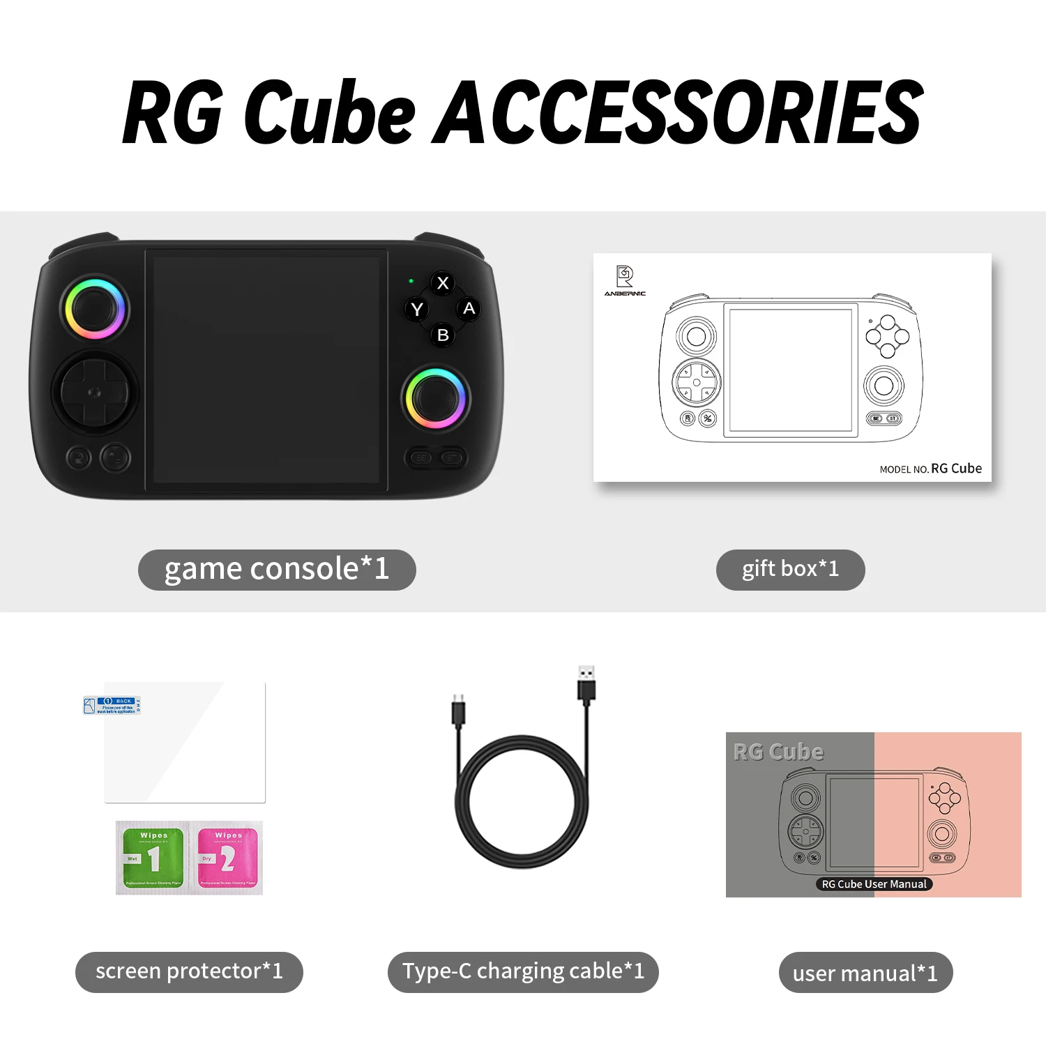 RG Cube 5G WiFiハンドヘルドゲームコンソールAndroid 13 with T820CPU 