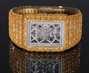 New High-quality Moissanite Diamond-set Luxury Casual Men's Mechanical Stainless Steel Watch Business Waterproof Automatic Watch