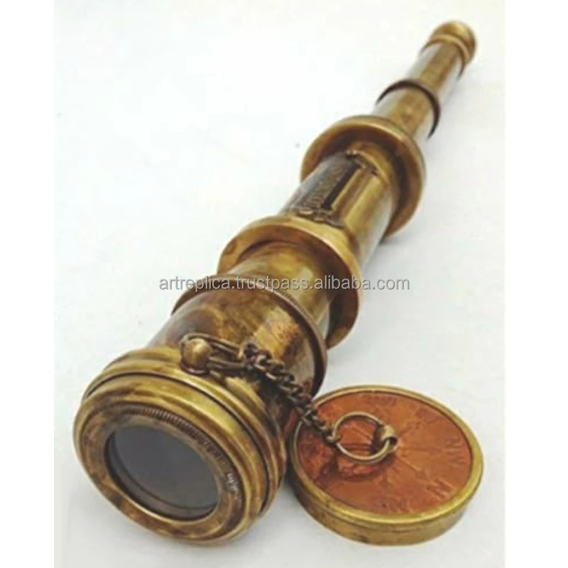 Pirate Spyglass Brass Telescope Handheld Spy Glass Vintage Solid Brass Victorian Marine