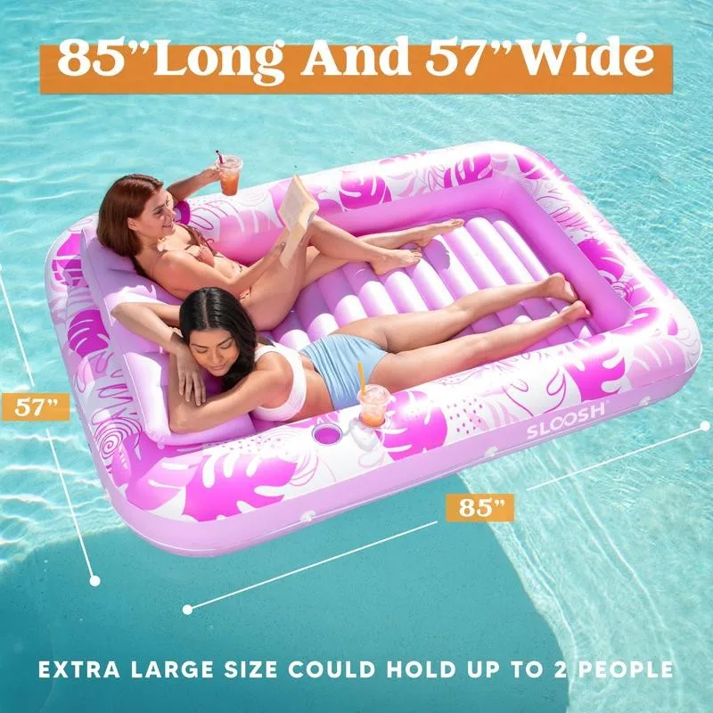 Two people on Sloosh float