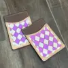 White & Purple Checkered