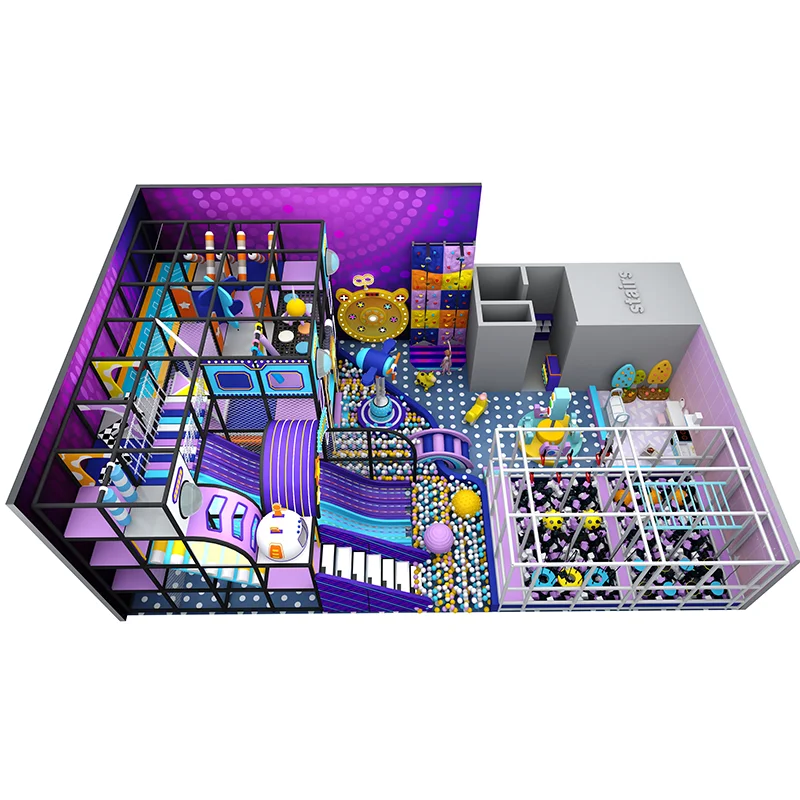 Feelkids ALITA-TQ26016 Indoor High-Capacity Plastic PE Board & Galvanized Pipe Multi-Play Kids Playroom supplier