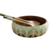 Natural Wood Brown with Multicolor Printed Design