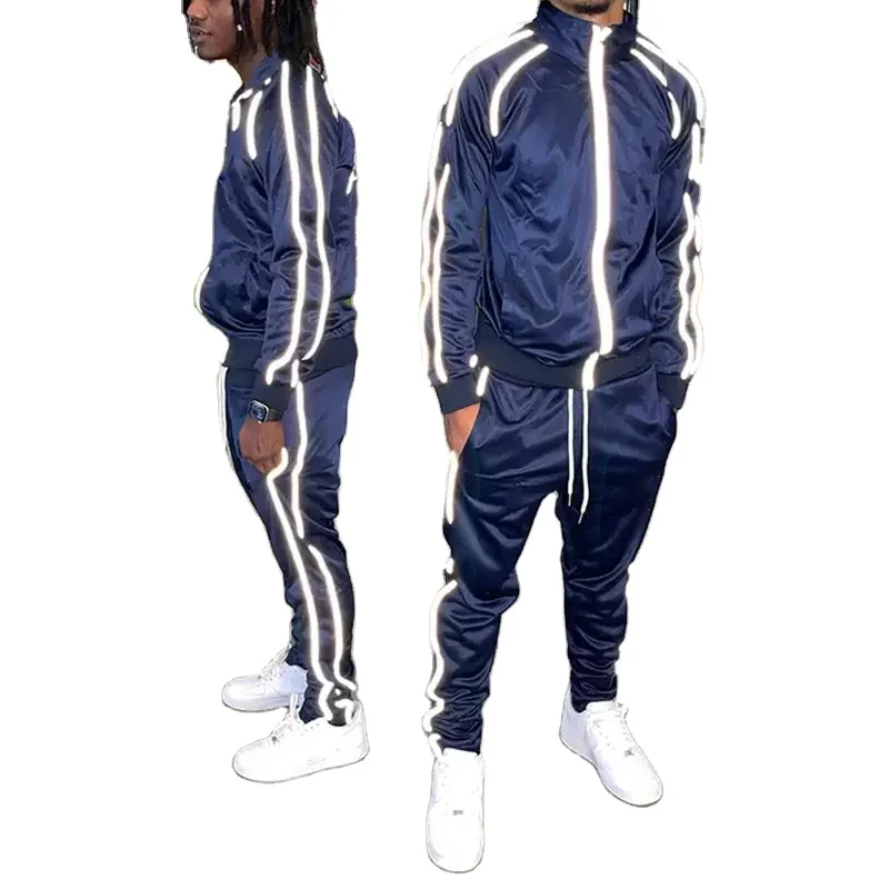 3m Reflective Tracksuit Jogger Set Men's Track Suit Tracksuit Set Slim