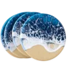 Ocean Blue White and Sand Beige