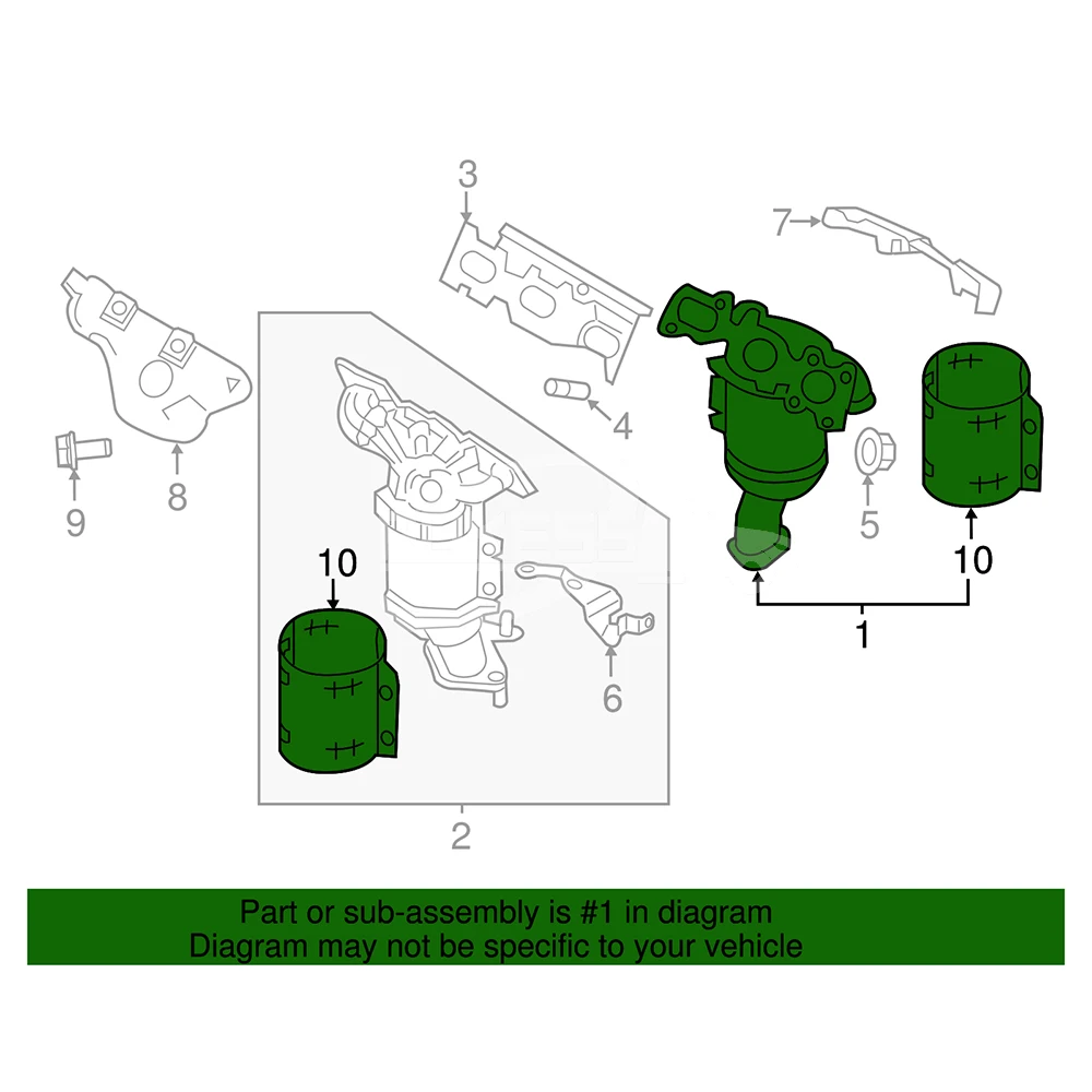 Engine Parts F2GZ5G232A F2GZ-5G232-A Three Way Catalytic Converter Wit... — 2