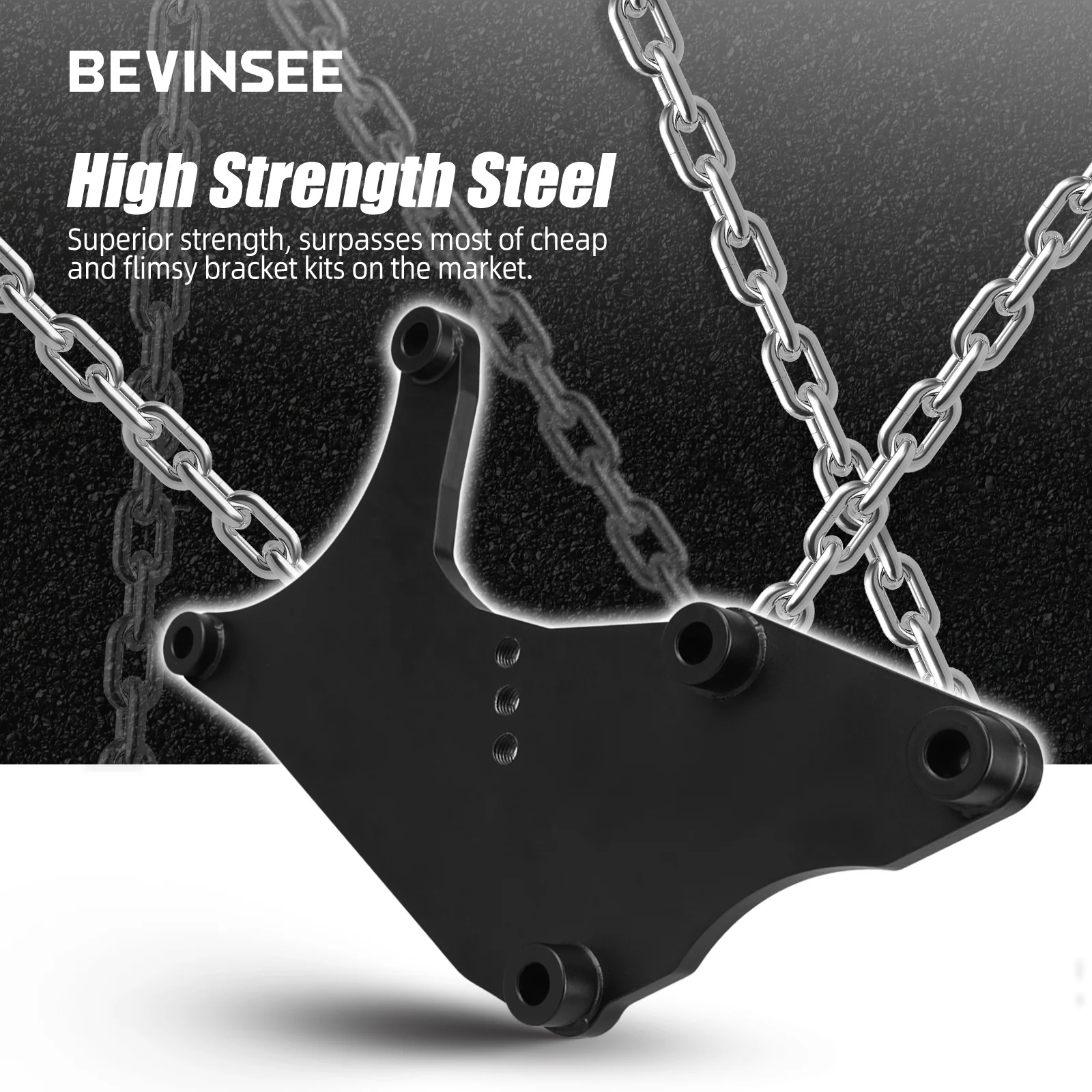 BEVINSEE for Chevy LS Dual Alternator Bracket Kit for Hummer H2 for Truck SUV LS1 LS2 LS3 V8 Engines 1999-2013